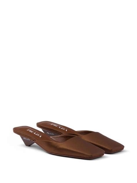 mule flat calzature prada|prada satin mules.